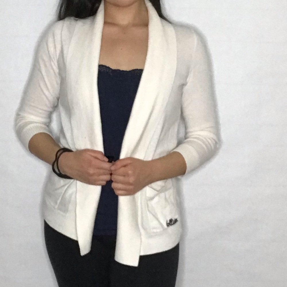 Medium Hollister White/Cream colored cardigan